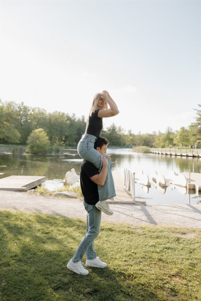 playful and adventurous engagement session