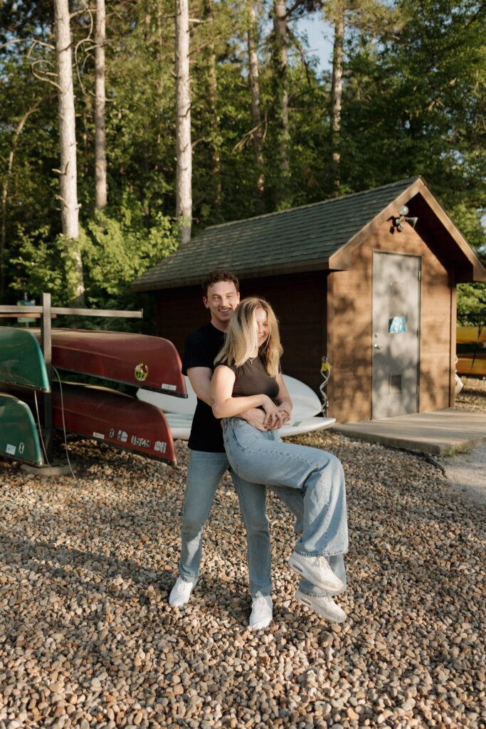 couple playing during their photoshoot