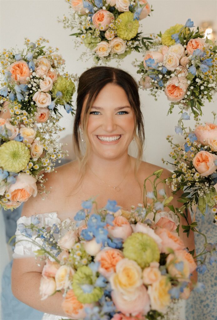 stunning picture of the bride at her dream wedding