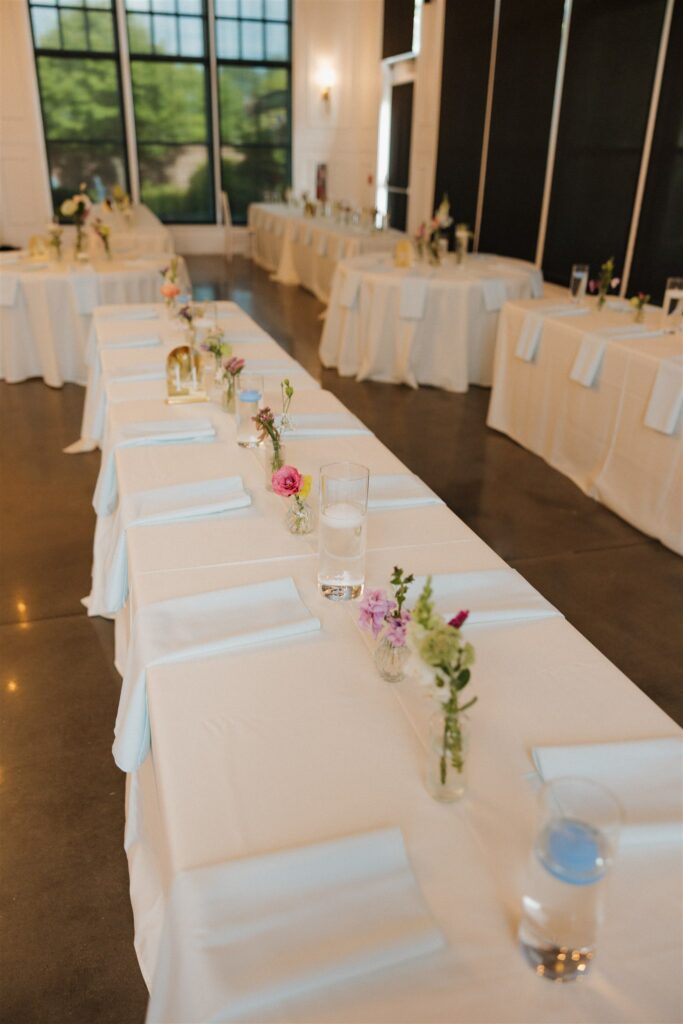 cute picture of the arrangements at the wedding recpetion