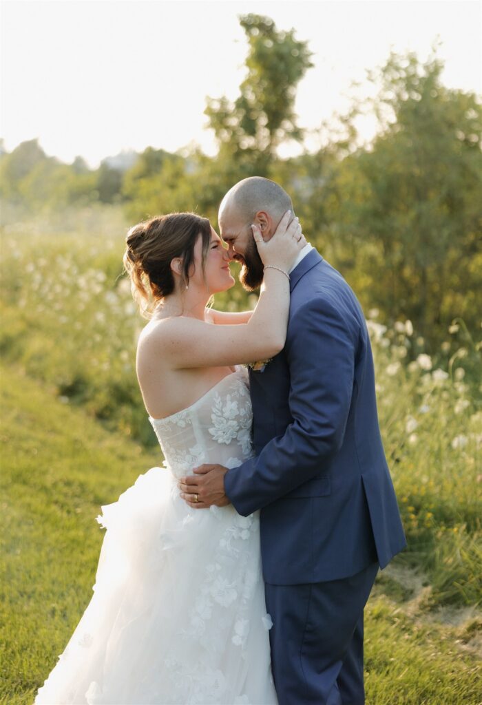 golden hour bridal portraits in iowa