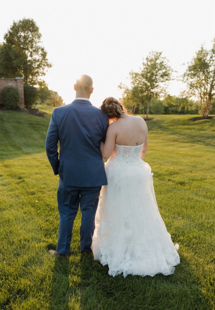 golden hour bridal portraits