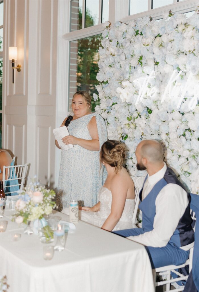 newlyweds at their intimate wedding reception