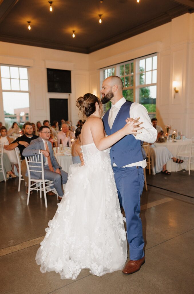 newlyweds at their dream wedding receptoin