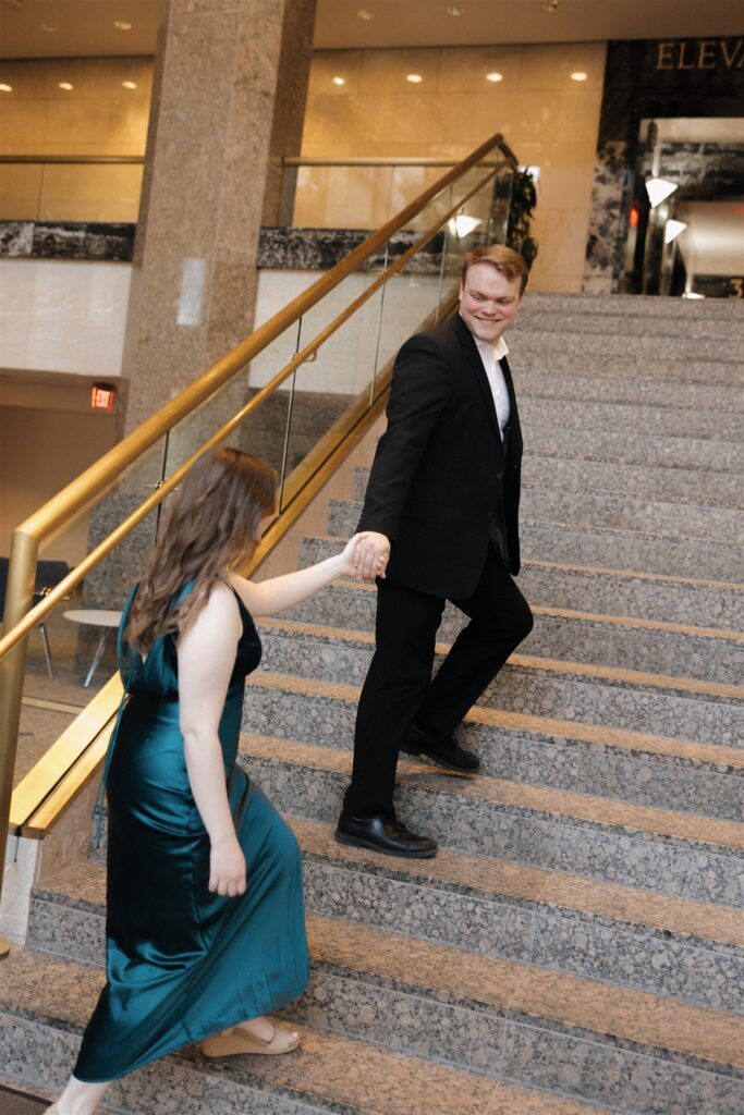 cute picture of the newly engaged couple at their dream photoshoot