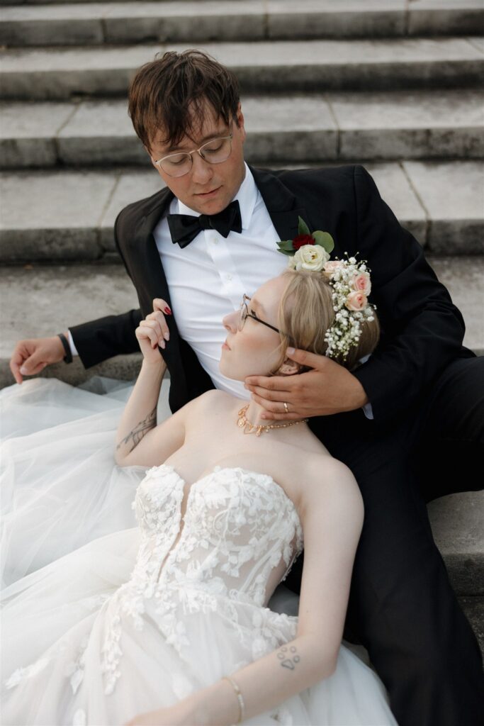 cute picture of the bride and groom at their dream wedding