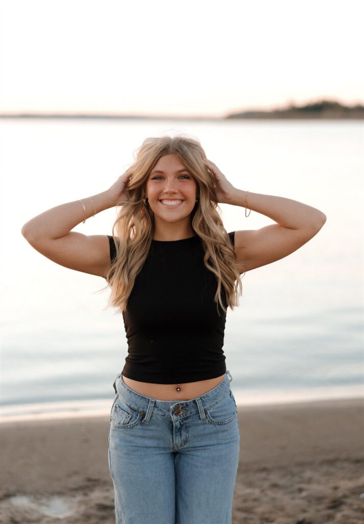 golden hour beach photoshoot in iowa