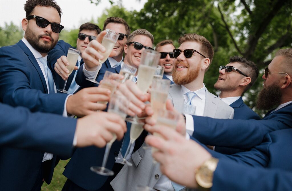 Fun picture of the groom and his groomsmen