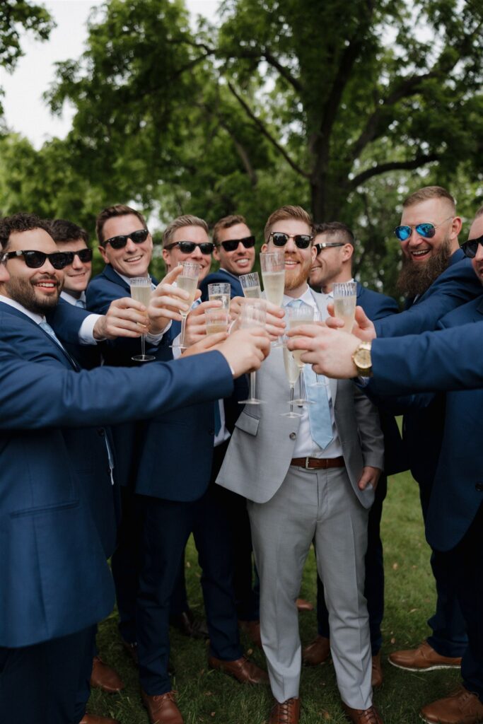 Picture of the groom and his friends