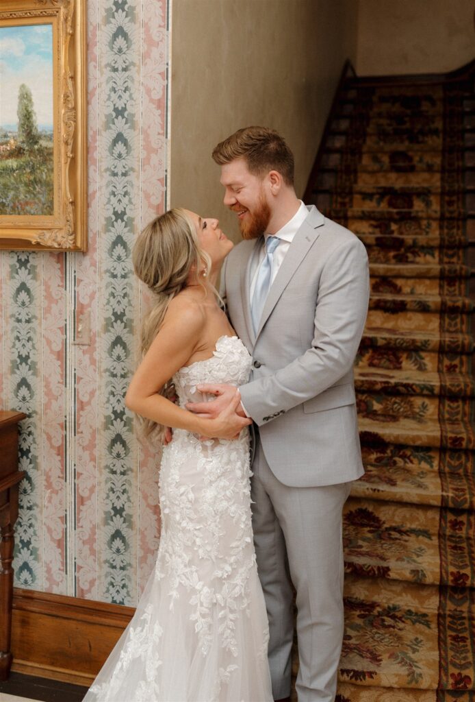 Newly married couple at their dream wedding in Iowa
