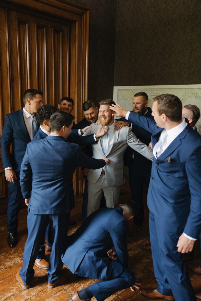 Groom getting ready for his dream wedding ceremony