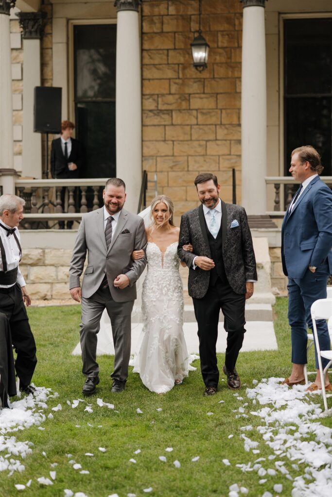 cute picture of the bride walking down the aisle
