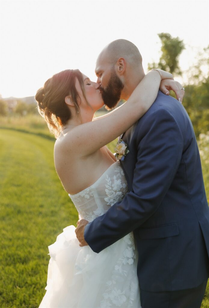 golden hour bridal portraits in iowa