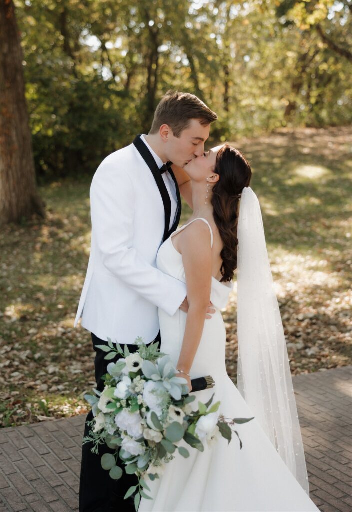 Golden hour bridal portraits in Iowa