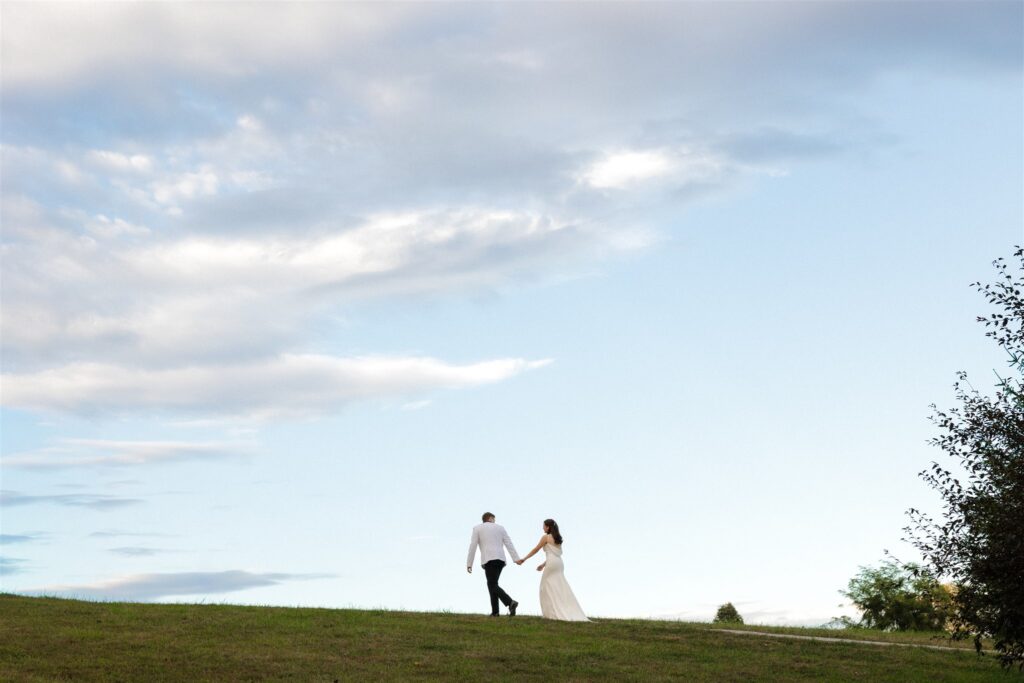 Newly married couple at their dream, Iowa wedding