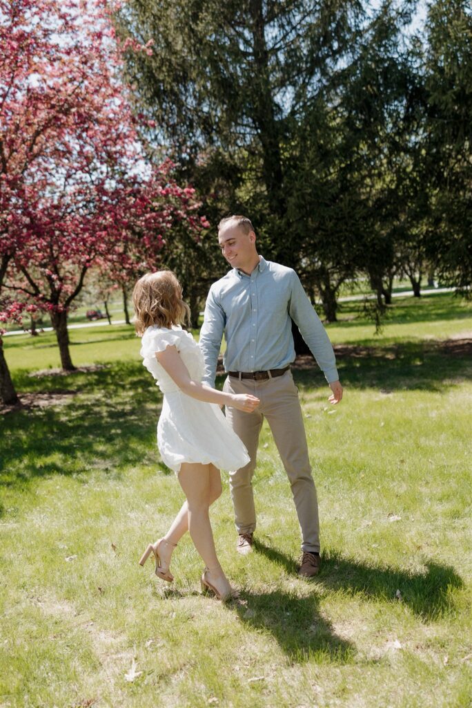 couple laughing with each other during their photoshoot