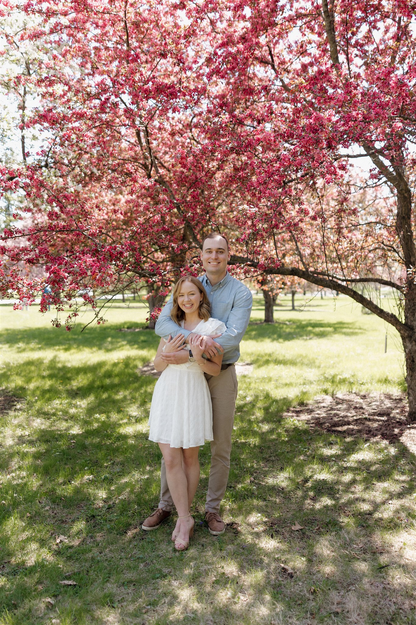 couple hugging during their fun couple portraits