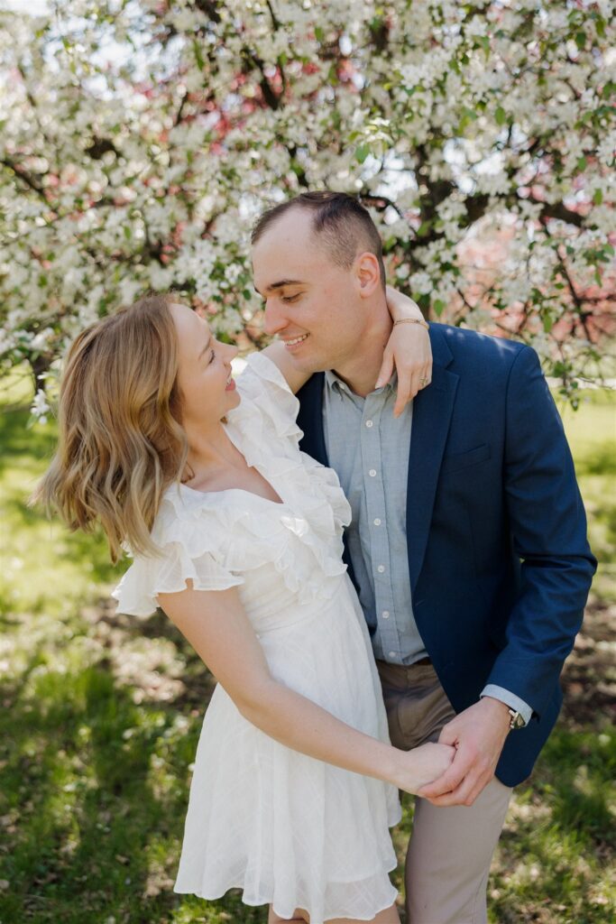couple laughing with each other during their photoshoot