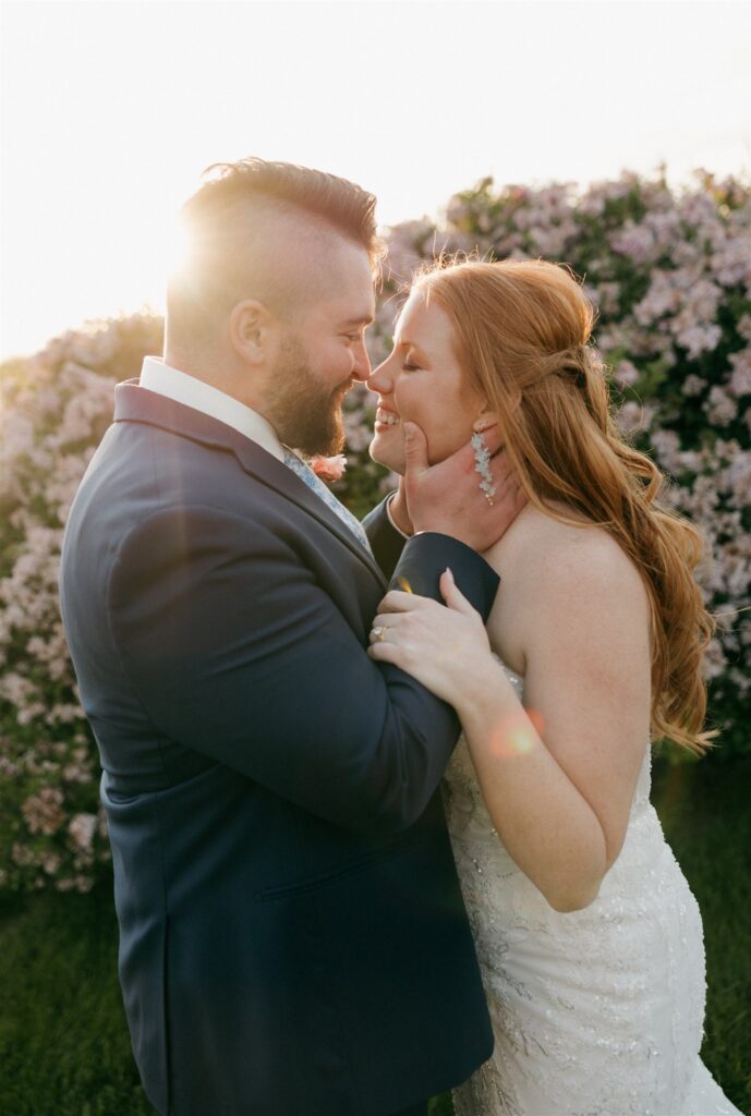 golden hour bridal portraits in iowa