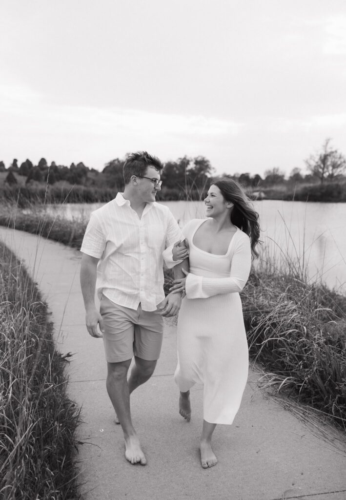 couple laughing with each other during their photoshoot