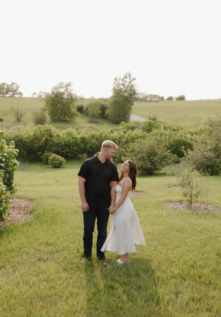 couple at their golden hour engagement photos