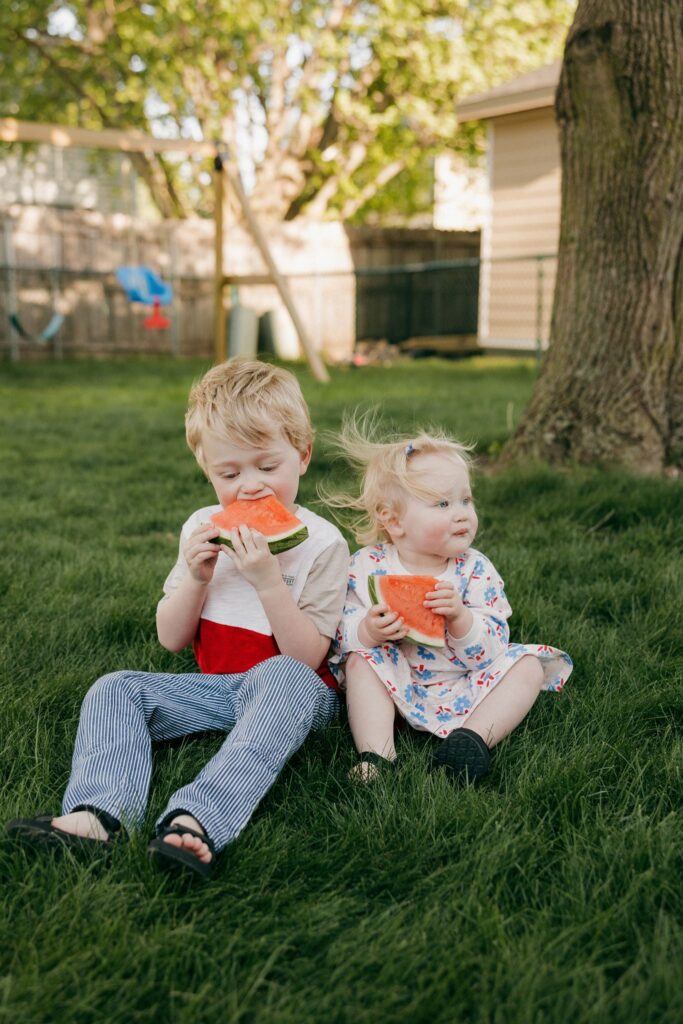 cute picture of the sibling at their playful family session