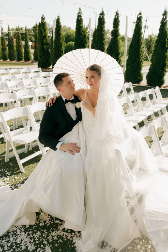 picture of the newlyweds after their ceremony