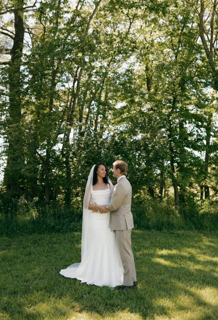 cute picture of the bride and groom at their dream photoshoot