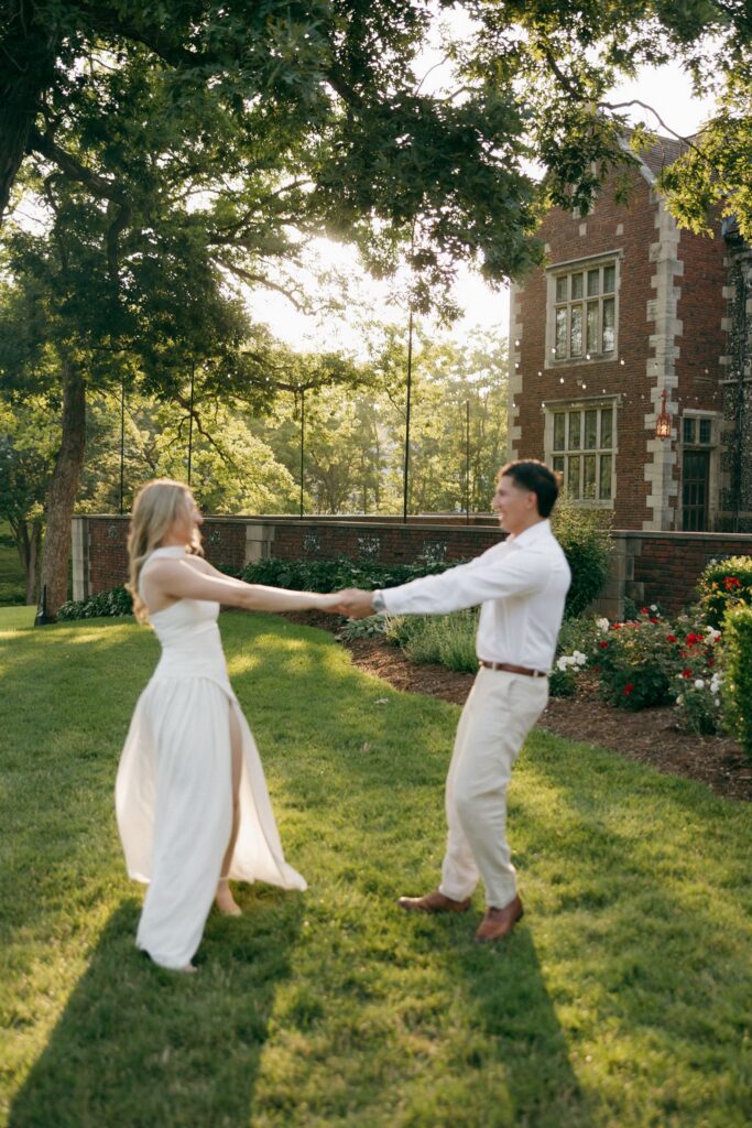 couple dancing during their golden hour photoshoot