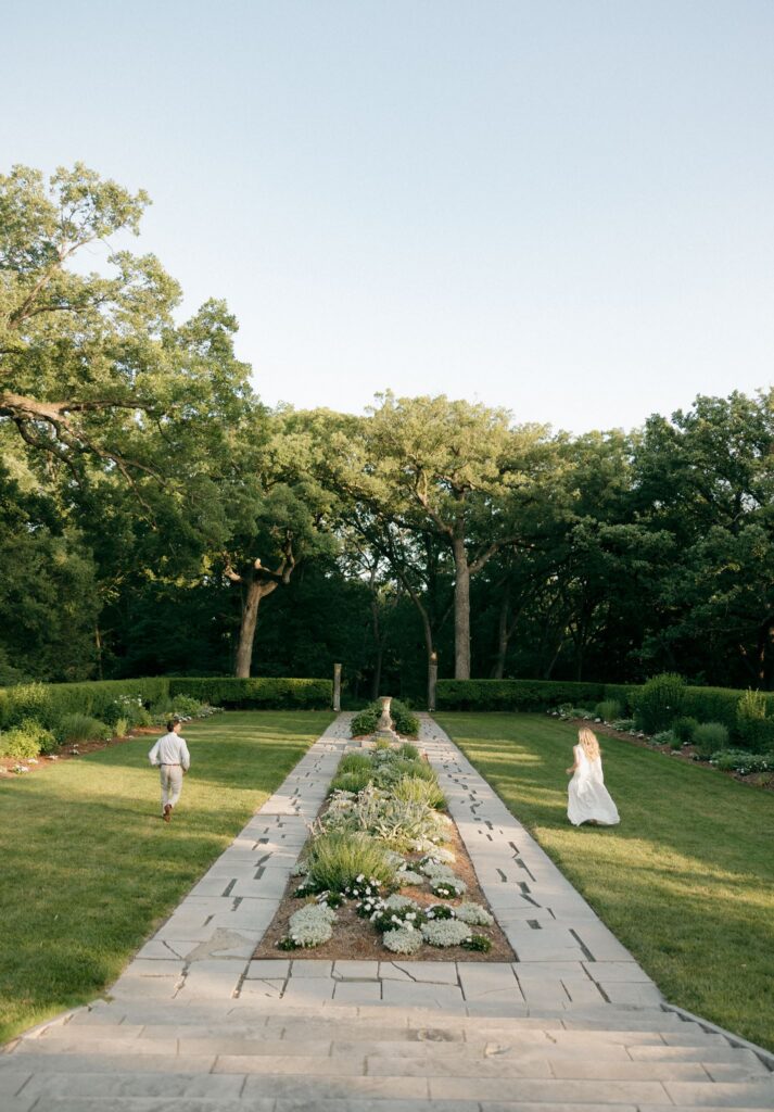 couple at their playful engagement session in des moines
