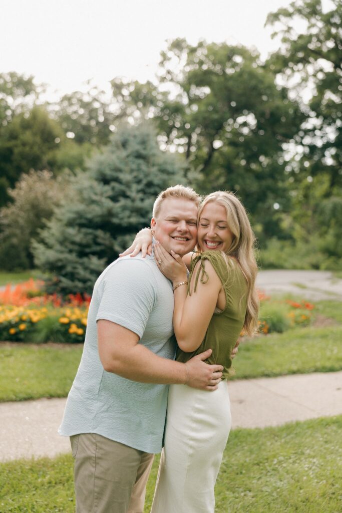 Des Moines Art Center Engagement Photos | Rebecca & Derek’s Rose Garden Session