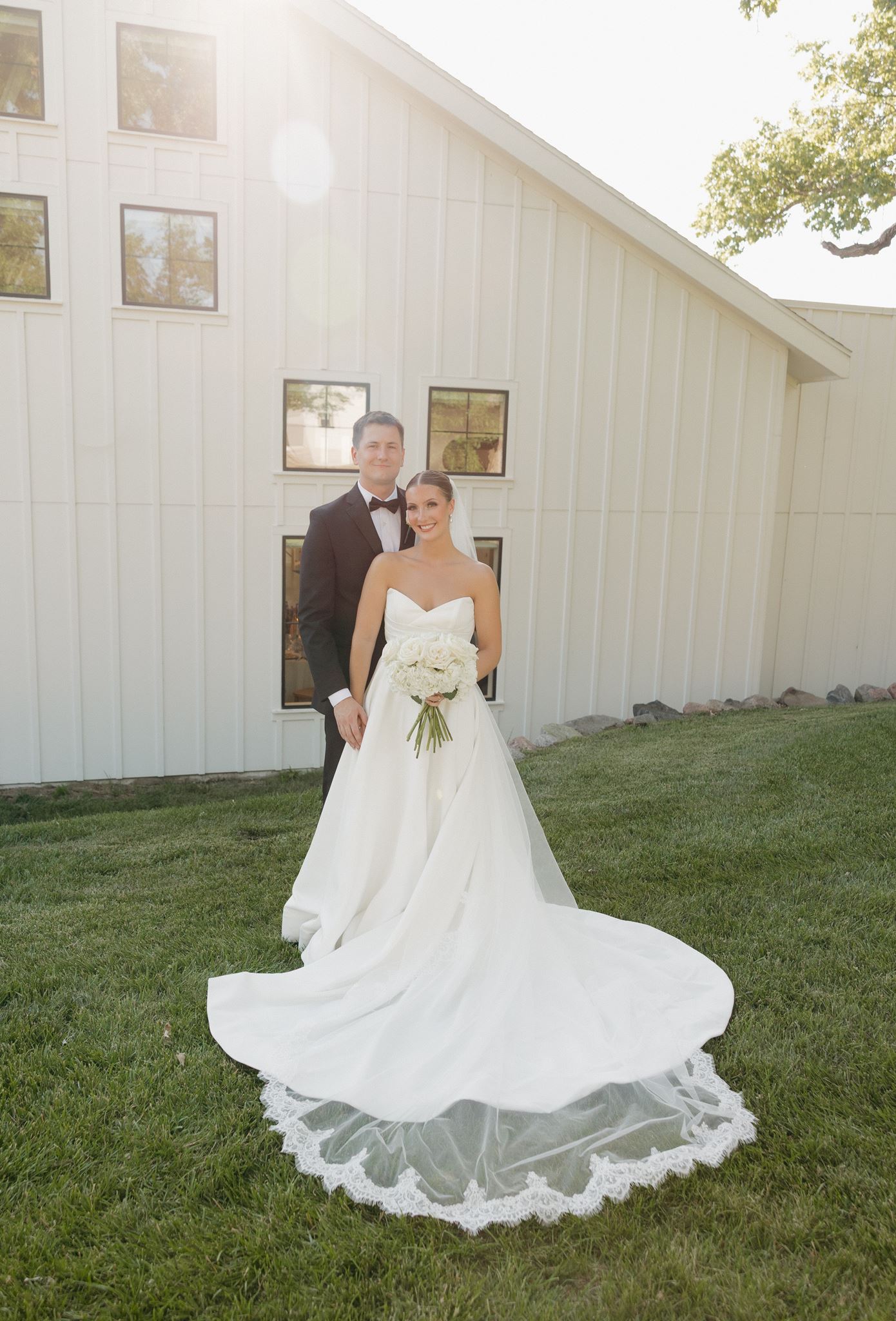 cute picture of the newlyweds hugging