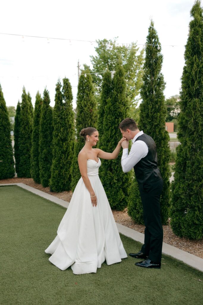 romantic bridal portraits during golden hour